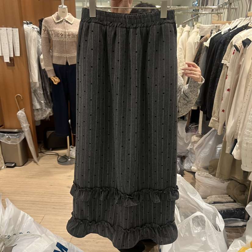 OGI東大門㊣代購女裝新款時尚休閑職業半身裙中短裙荷葉邊長款FLat OGI半身裙/中短裙