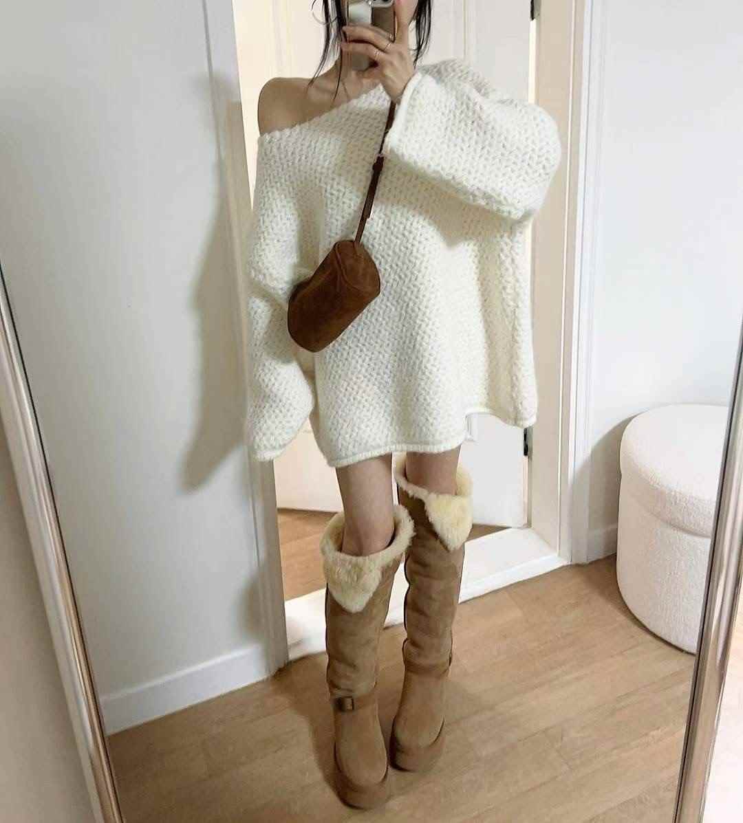 KITSCH韓國直郵㊣女裝新款25秋冬推薦時尚職業人氣針織衫船領KITSCH針織衫