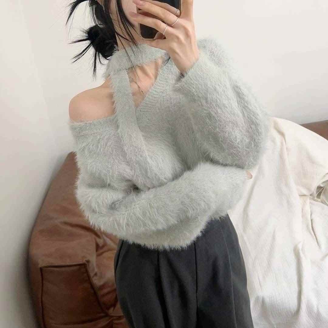 KITSCH韓國代購㊣女士新款真品職業熱賣時尚休閑針織衫含脖帶KITSCH針織衫