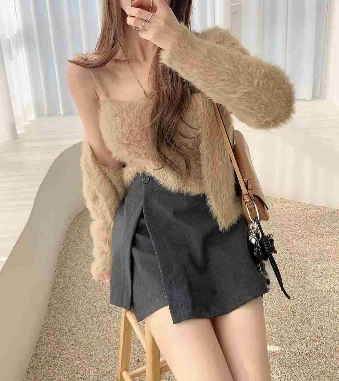 KITSCH韓國直郵㊣女士新款真品休閑熱賣推薦25秋冬套裝毛皮開衫KITSCH套裝