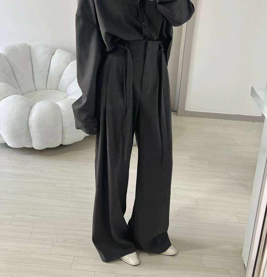 KITSCH東大門㊣實拍女裝新款25秋冬時尚熱賣職業休閑褲含腰帶KITSCH休閑褲