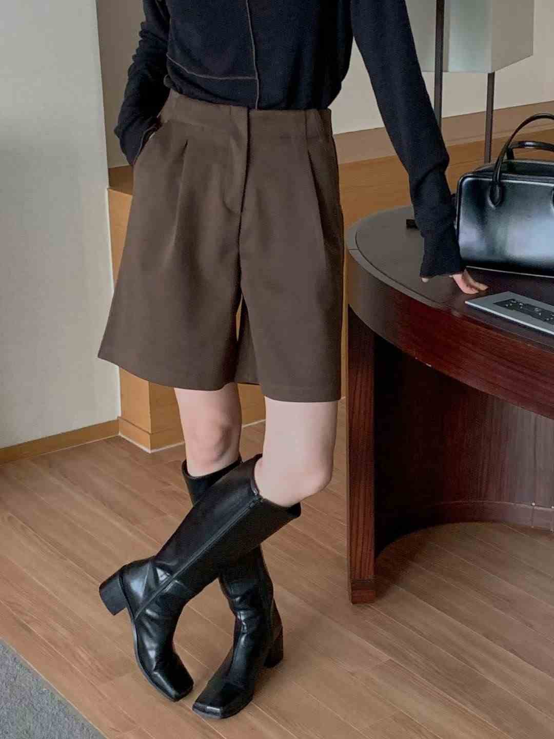 OSRO韓國代購㊣女裝新款25秋冬人氣職業時尚真品推薦短褲絨OSRO短褲