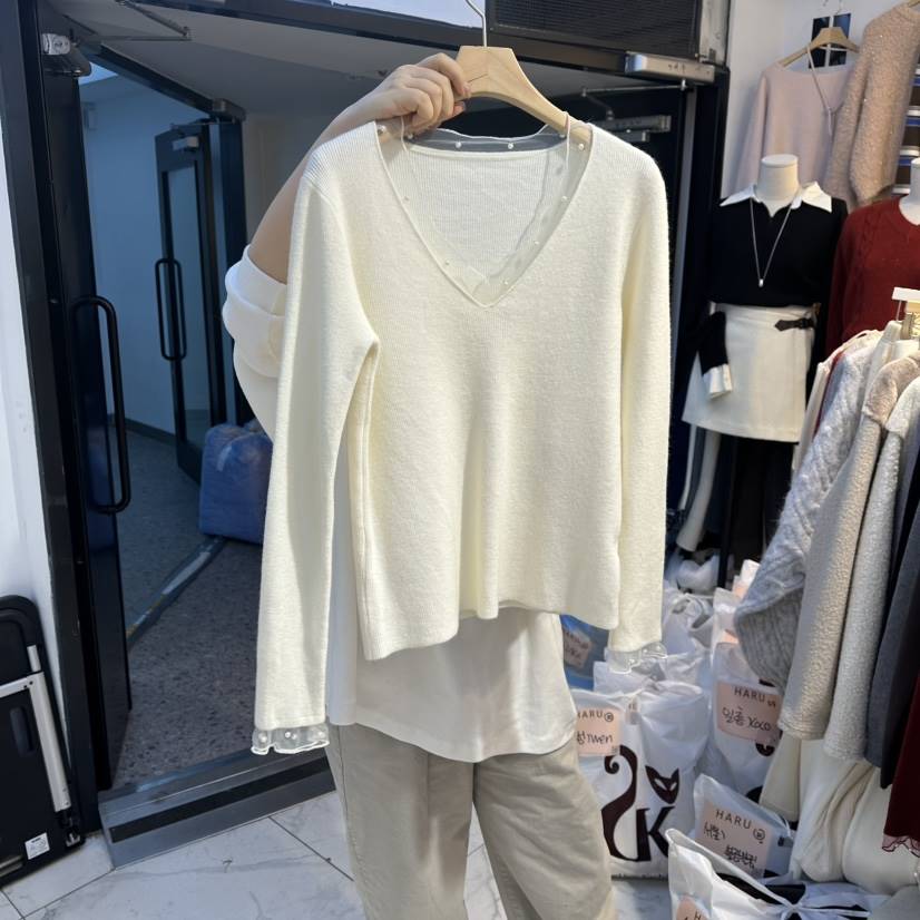 HARU-Q東大門㊣代購女士新款人氣25秋冬休閑針織衫V領開衫HARU-Q針織衫