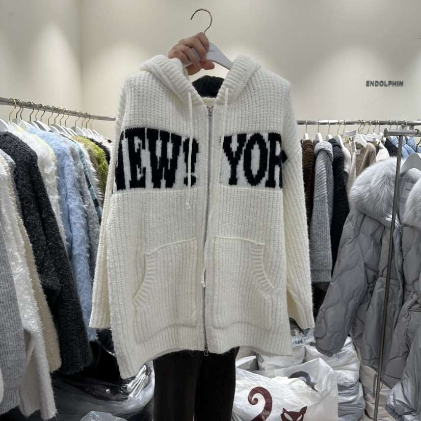 ENDOLPHIN東大門㊣直郵女裝新品職業推薦休閑衛衣連帽拉鏈衫ENDOLPHIN衛衣