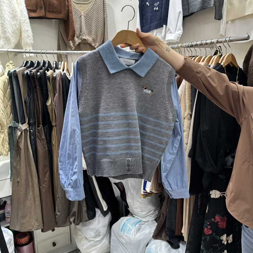 BIKINI東大門㊣實拍女士新品時尚休閑人氣襯衫蕾絲衫假兩件BIKINI襯衫/蕾絲衫