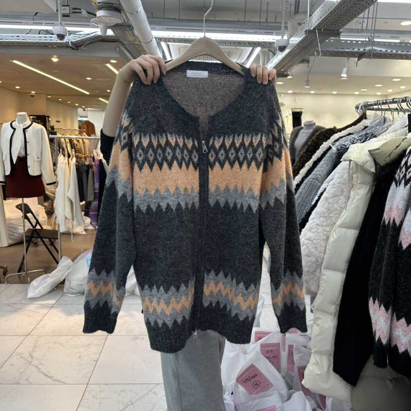 SAGE BRUSH韓國代購㊣女士新款真品推薦休閑職業25秋冬毛衣拉鏈SAGE BRUSH毛衣