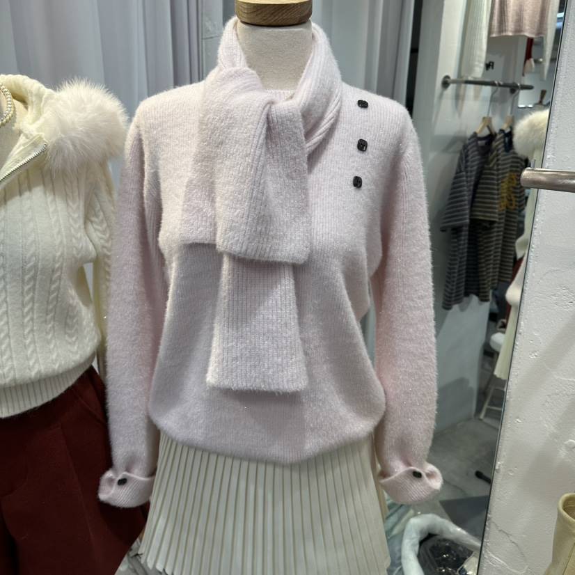 FLYFLY/LULULALLA/LIVE東大門㊣代購女士新品推薦毛衣含圍巾套裝FLYFLY/LULULALLA/LIVE毛衣