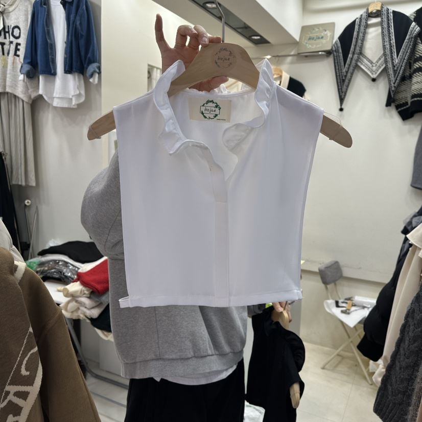 HOJAE東大門㊣直郵女裝新款休閑真品職業熱賣25秋冬假領荷葉邊MID-LEVEL JUMP假領