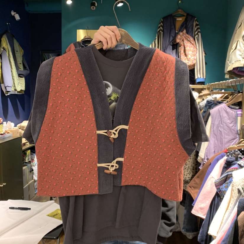 MERCI LINDA韓國代購㊣女士新品25秋冬馬甲不含內搭花朵絎縫MERCI LINDA馬甲