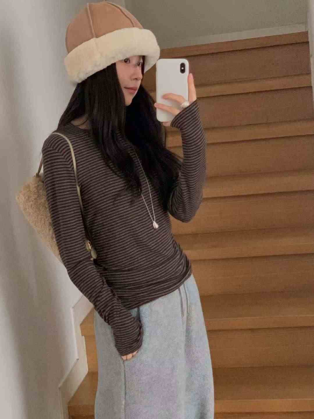 MIELLE-미엘르-OT韓國直郵㊣女裝新款人氣休閑25秋冬長袖T恤MIELLE-미엘르-OT長袖T恤