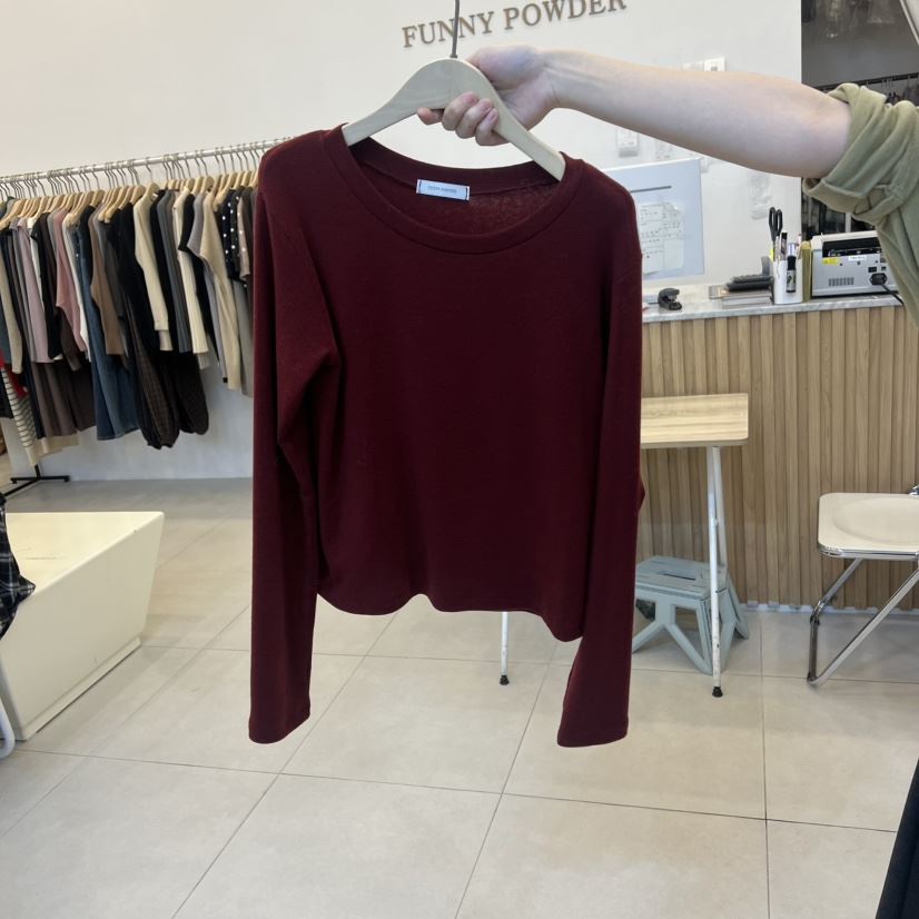 FUNNY POWDER韓國代購㊣女裝新品人氣熱賣真品長袖T恤天絲THE FUNNY長袖T恤
