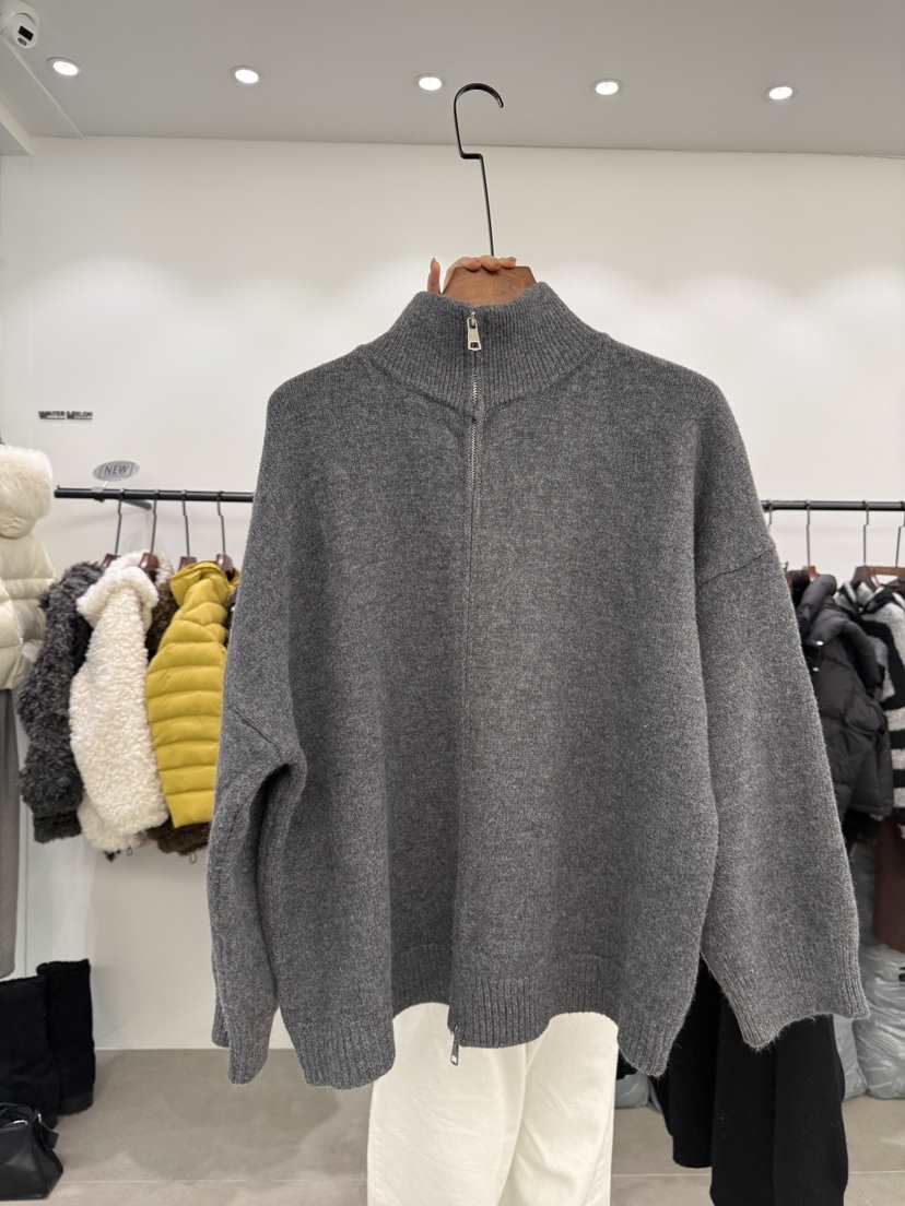 WATERMELON東大門㊣直郵女士新款休閑真品推薦25秋冬針織衫拉鏈WATER MELON針織衫