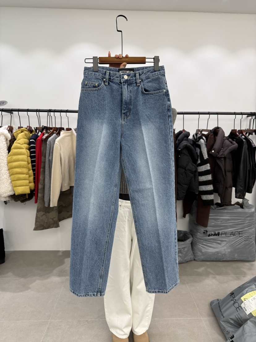 WATERMELON韓國直郵㊣女士新品職業時尚人氣牛仔褲水洗牛仔布WATER MELON牛仔褲