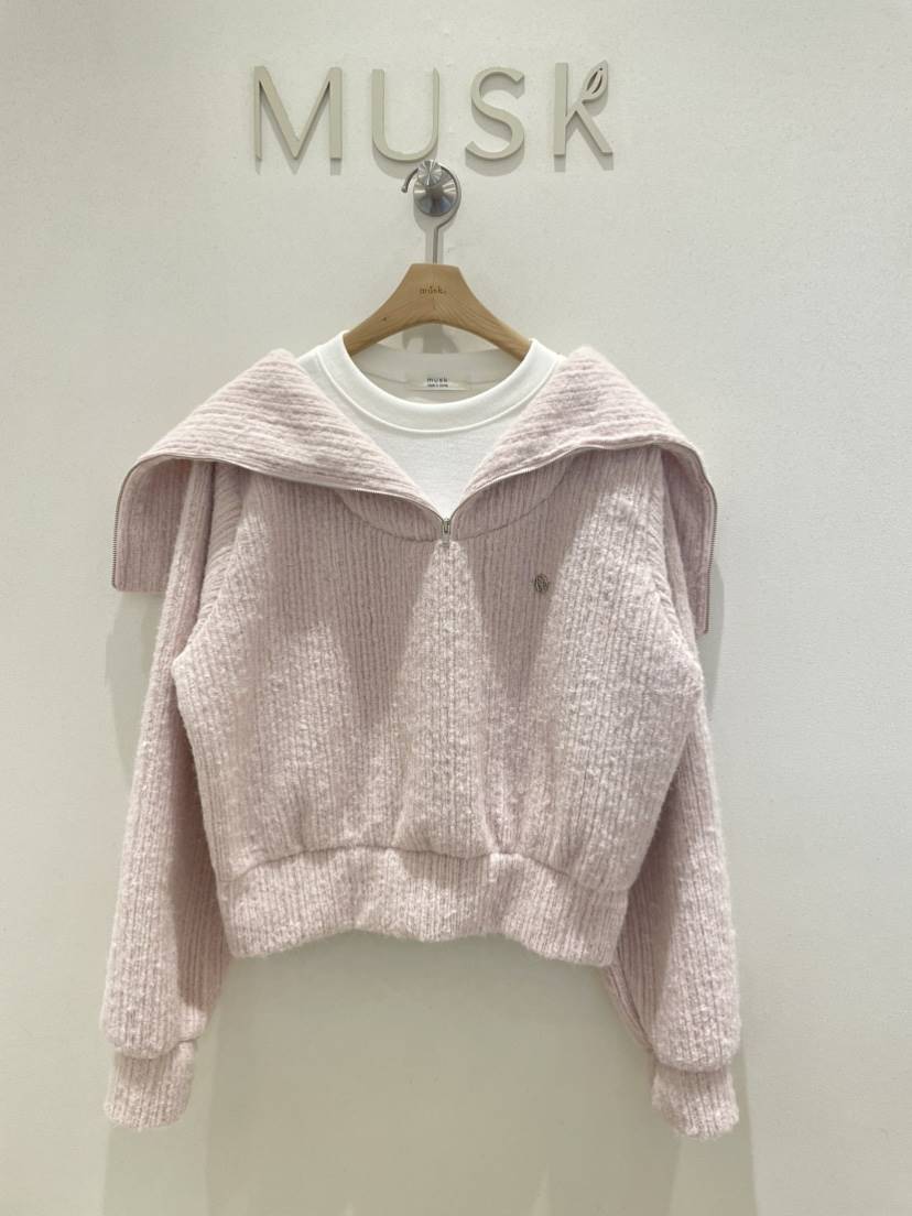 MUSK韓國直郵㊣女士新品熱賣推薦休閑時尚衛衣安哥拉羊毛拉鏈MUSK衛衣