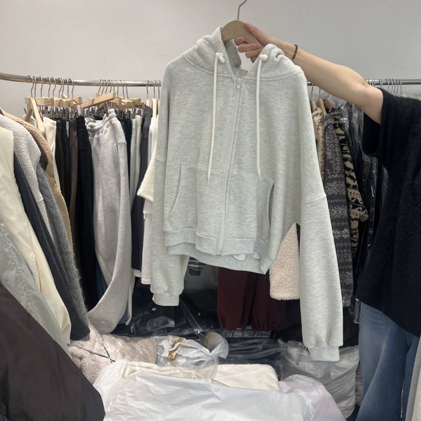 TAFFETA東大門㊣直郵女裝新品休閑推薦熱賣衛衣連帽衫加絨拉鏈TAFFETA衛衣