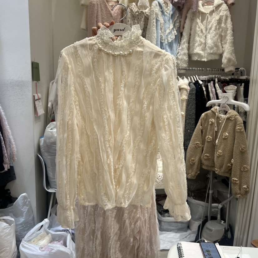 YARD東大門㊣實拍女裝新款25秋冬人氣真品休閑熱賣襯衫蕾絲衫YARD襯衫/蕾絲衫