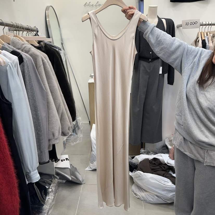 THE LOW韓國代購㊣女裝新品職業熱賣推薦人氣休閑連衣裙超長THE LOW連衣裙