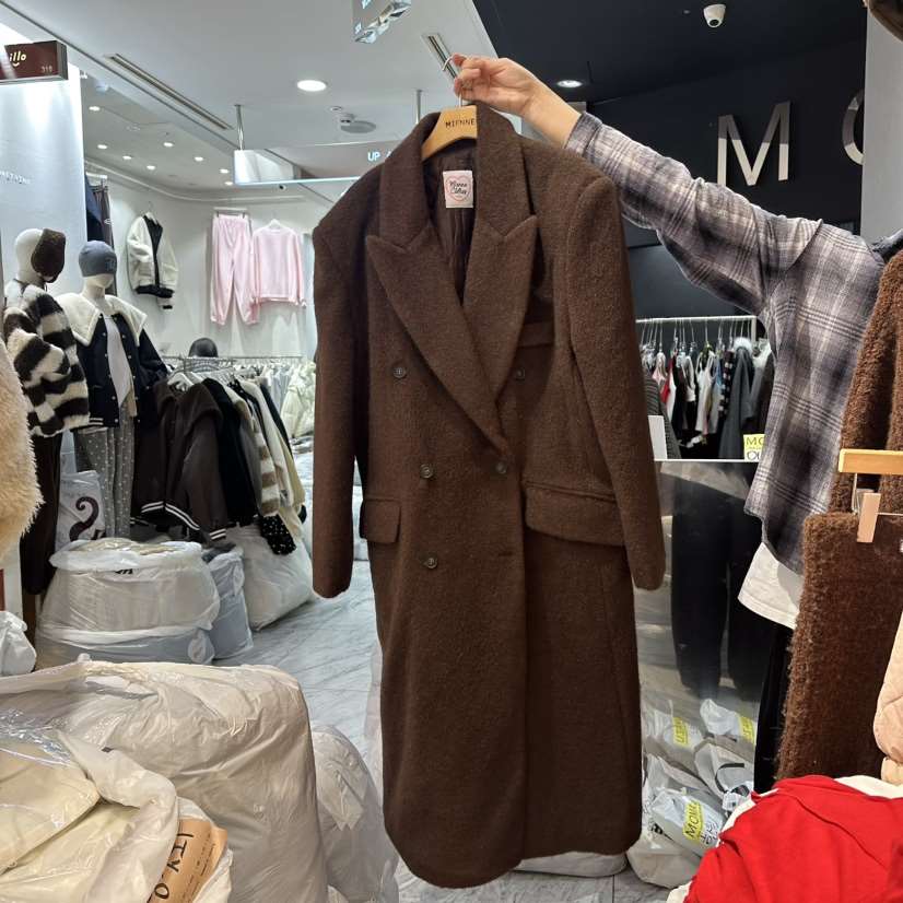 MIENNE韓國直郵㊣女裝新品人氣時尚真品熱賣中長款大衣羊駝MIENNE中長款大衣
