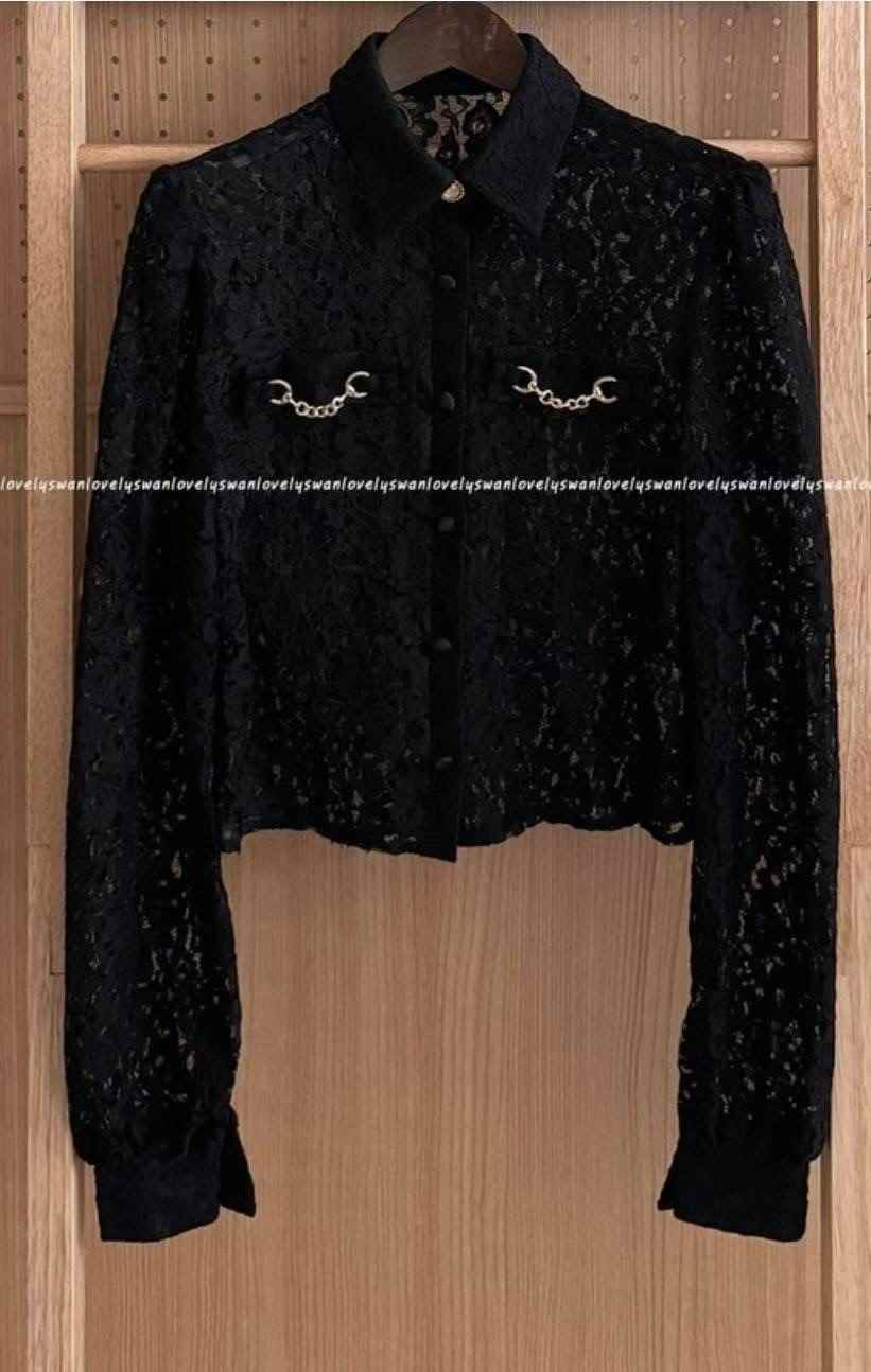 SUGAR-슈가-T東大門㊣實拍女士新款時尚25秋冬襯衫蕾絲衫SUGAR襯衫/蕾絲衫