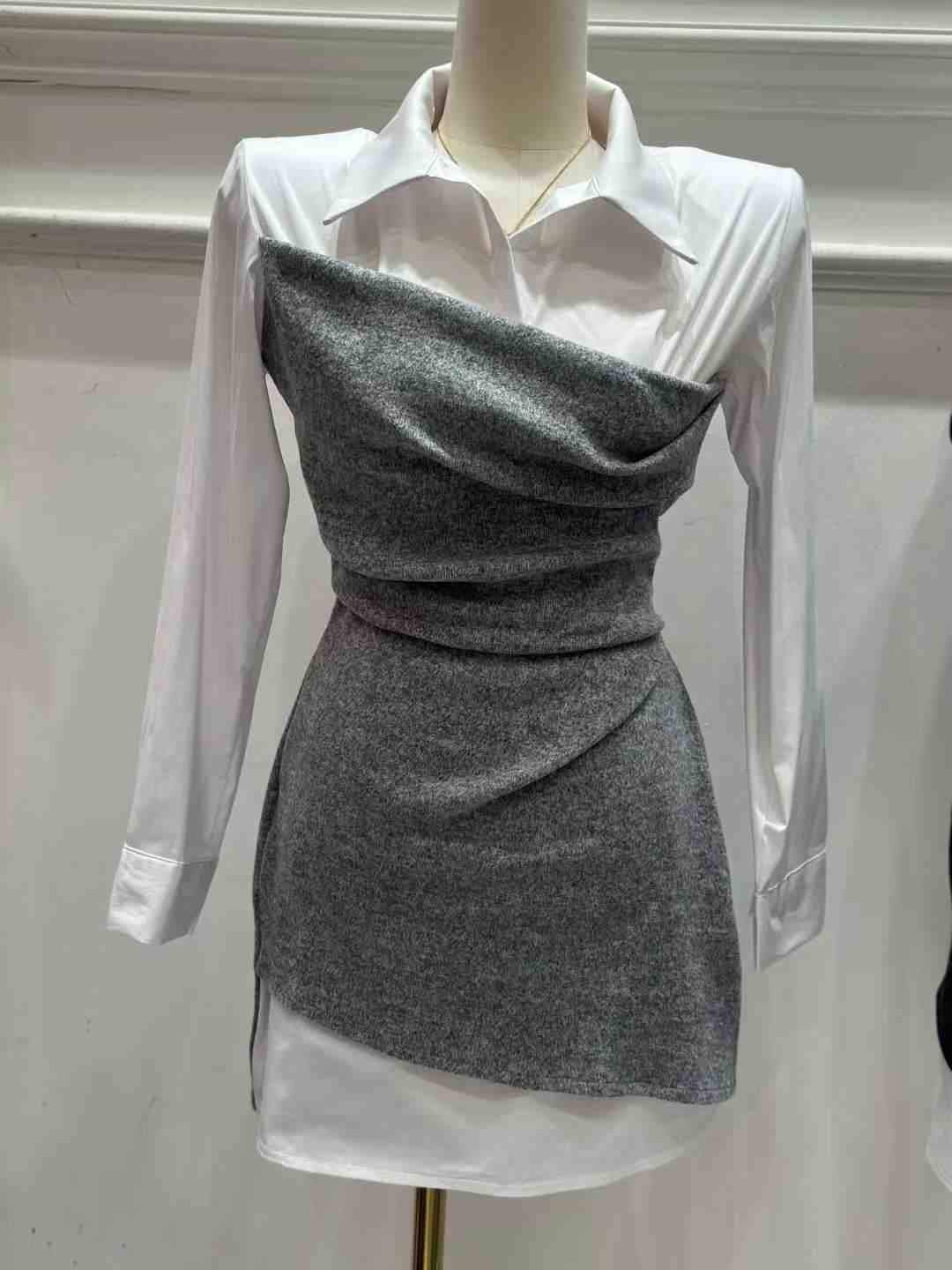 HEE SHOP東大門㊣代購女士新品真品推薦人氣熱賣連衣裙假兩件HEE SHOP連衣裙