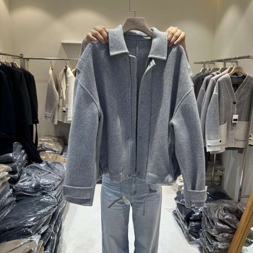 HER東大門㊣直郵女裝新品25秋冬真品時尚人氣休閑熱賣短款大衣HER短款大衣