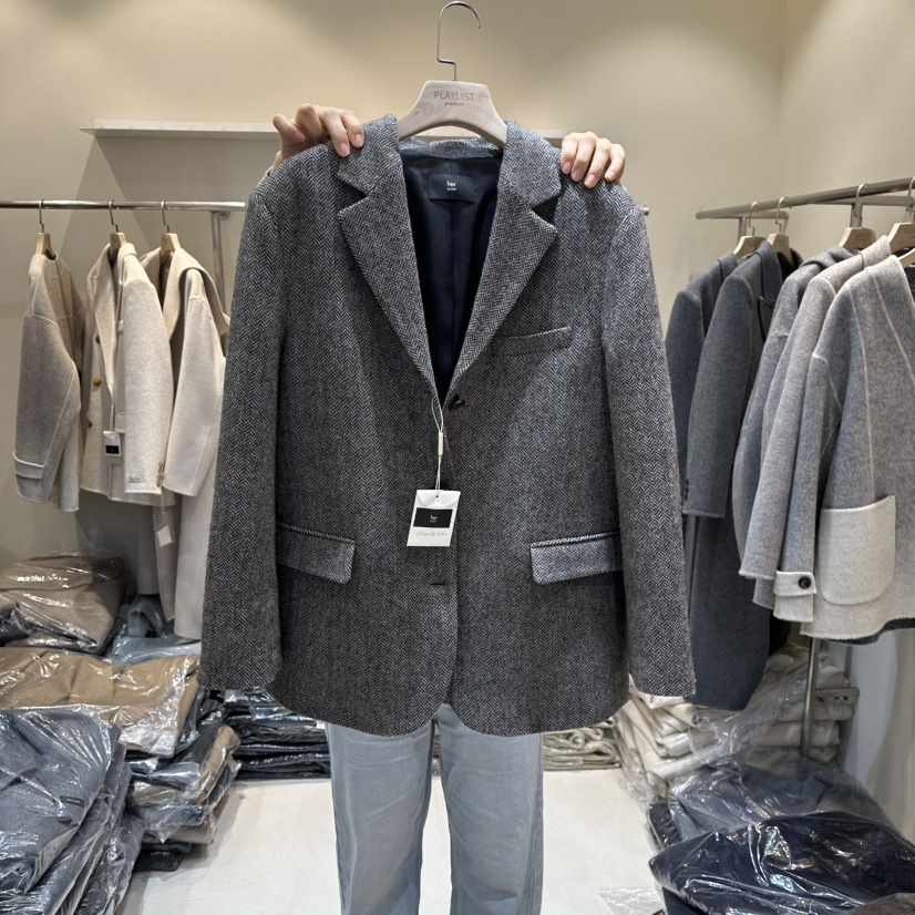 HER韓國代購㊣女士新品熱賣人氣職業真品推薦25秋冬短款大衣HER短款大衣