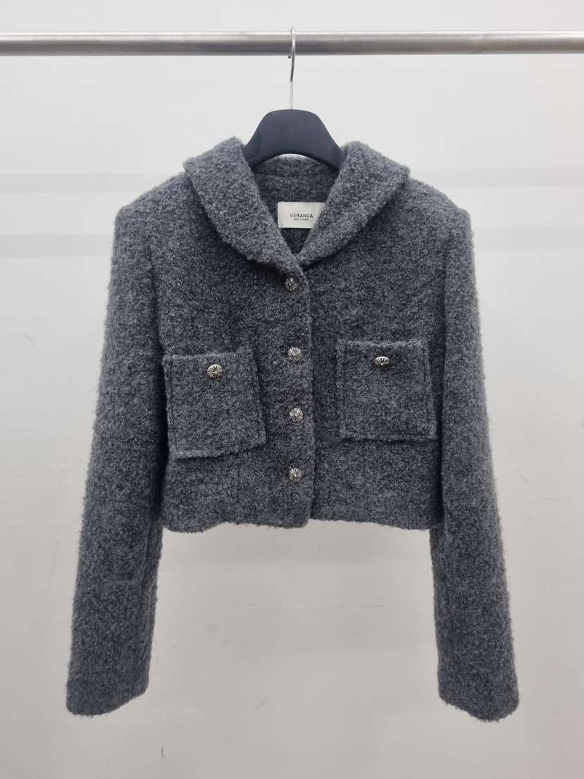 VERANDA東大門㊣直郵女士新款推薦休閑熱賣真品夾克粗花呢羊毛VERANDA夾克