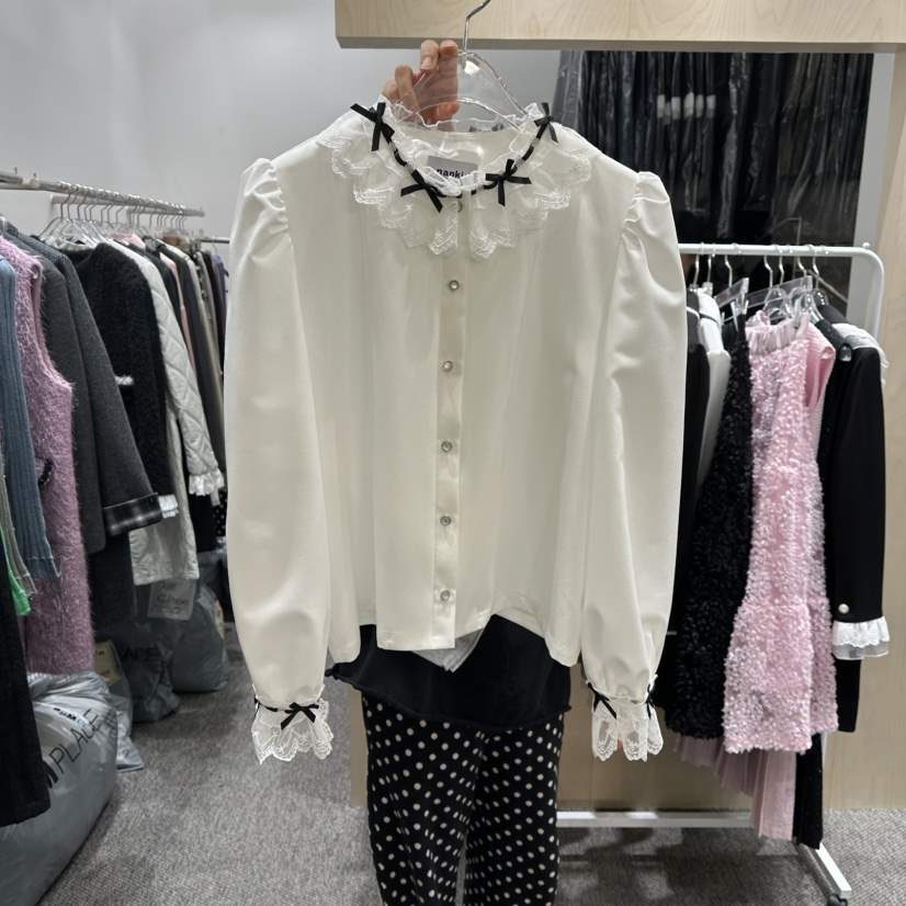 NAPKIN韓國直郵㊣女士新品人氣時尚職業25秋冬推薦襯衫蕾絲衫NAPKIN襯衫/蕾絲衫