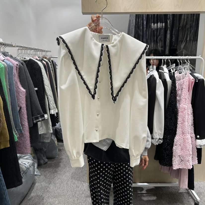 NAPKIN東大門㊣直郵女士新款推薦熱賣25秋冬真品襯衫蕾絲衫NAPKIN襯衫/蕾絲衫