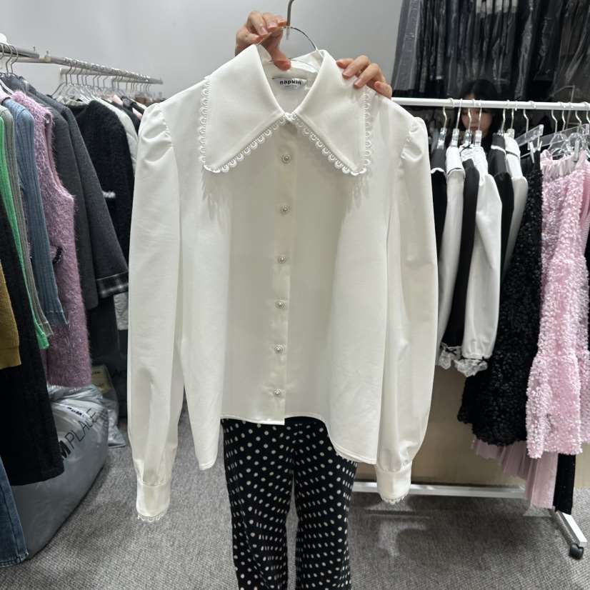 NAPKIN東大門㊣代購女裝新品熱賣職業真品休閑25秋冬襯衫蕾絲衫NAPKIN襯衫/蕾絲衫