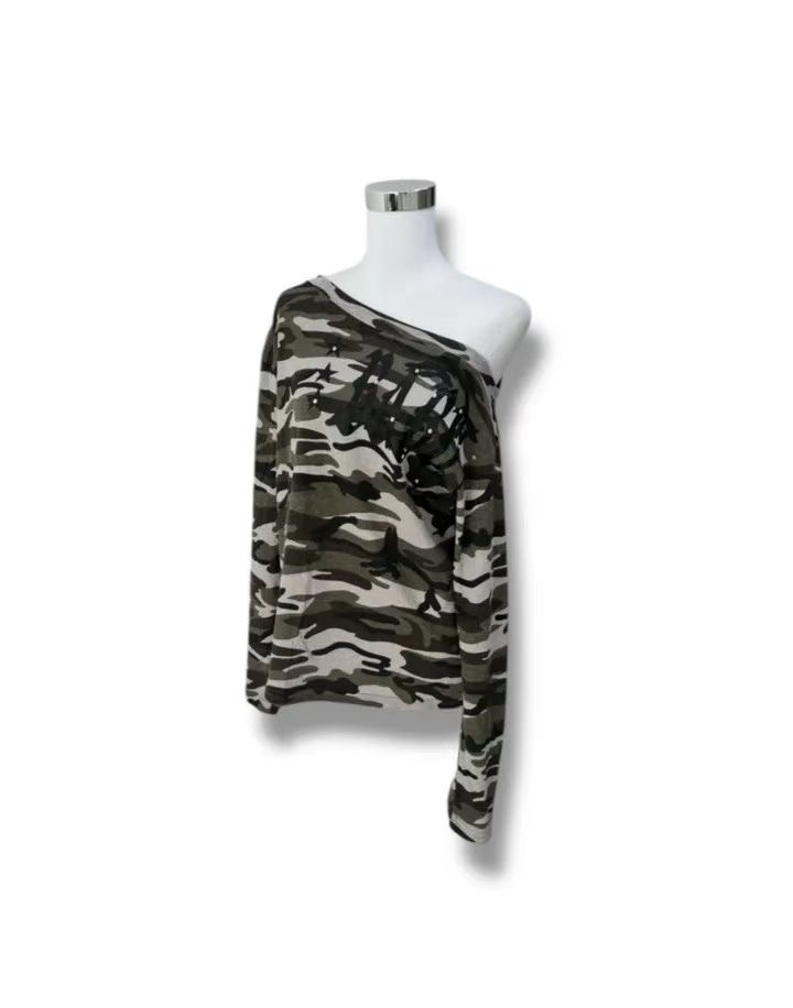 HIDDENHILLS韓國直郵㊣女士新款職業時尚熱賣真品長袖T恤迷彩HIDDENHILLS長袖T恤