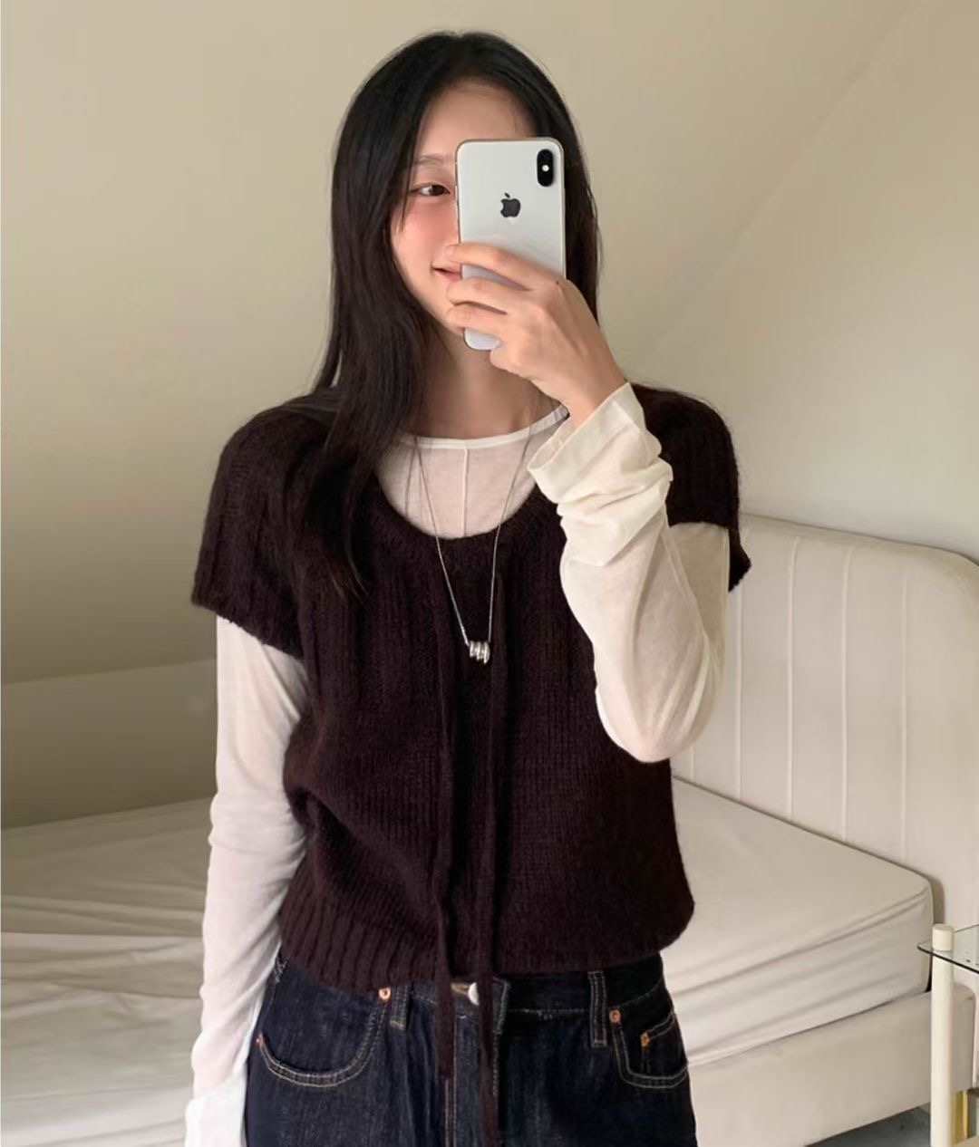 ALL OF US韓國直郵㊣女士新品熱賣25秋冬休閑針織衫不含內搭ALL OF US針織衫