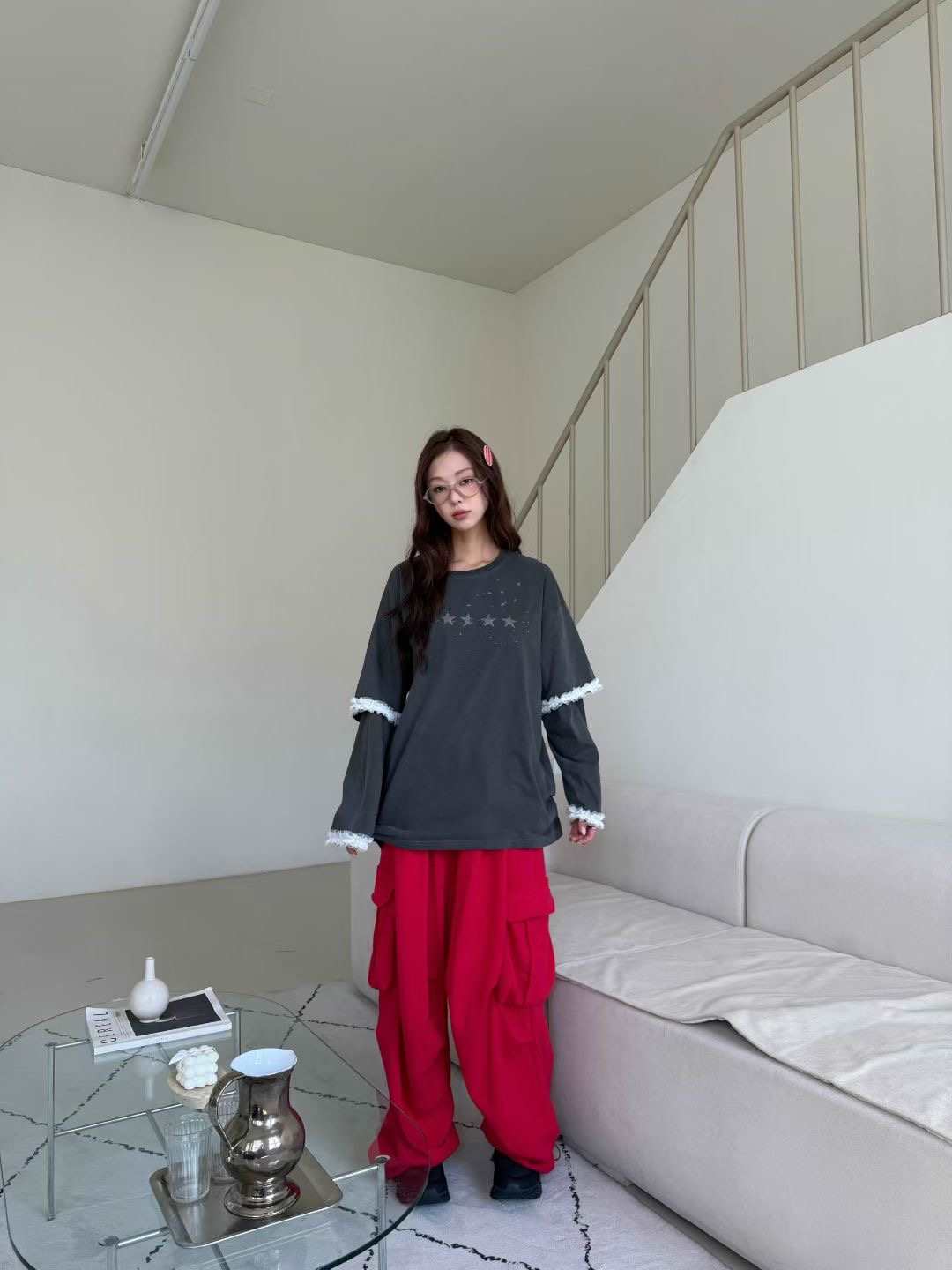 GISELE東大門㊣實拍女裝新品時尚25秋冬人氣熱賣推薦休閑褲GISELE休閑褲