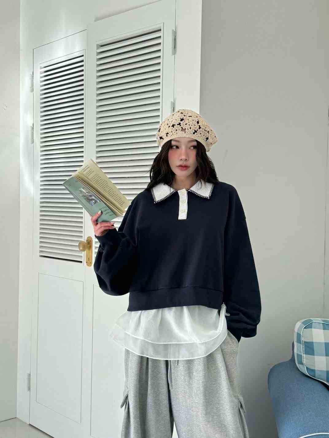 GISELE東大門㊣直郵女裝新品職業熱賣25秋冬時尚休閑人氣衛衣GISELE衛衣