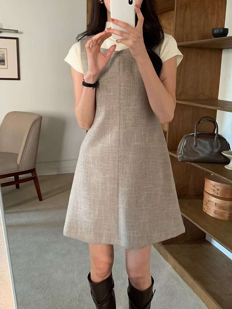 ON-NI-언니-T東大門㊣直郵女士新款職業時尚連衣裙不含內搭ON-NI連衣裙