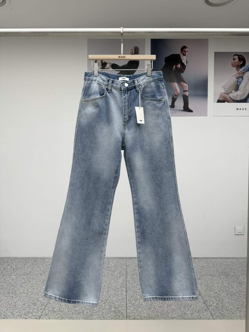 MADE-P東大門㊣代購女士新款推薦25秋冬職業熱賣人氣牛仔褲MADE-P牛仔褲