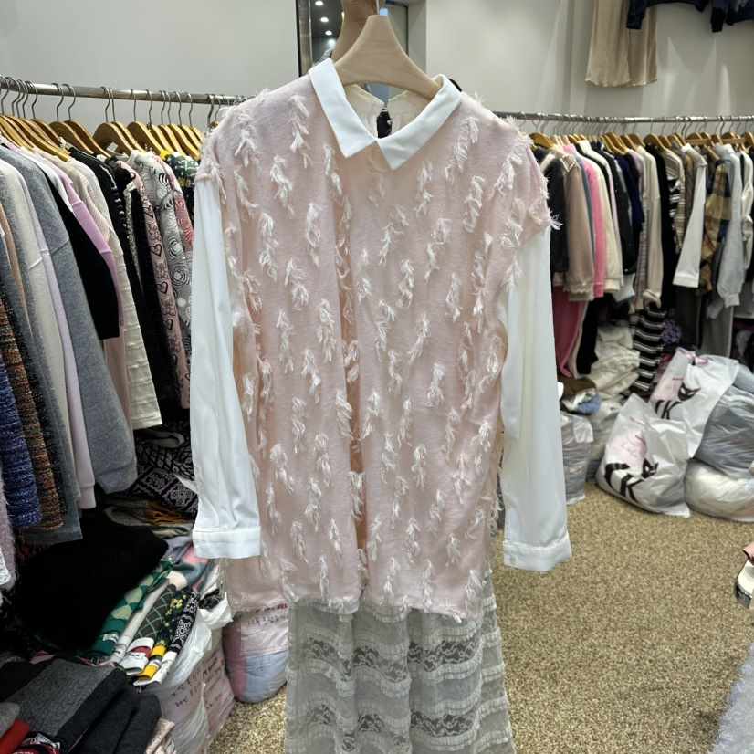 HAPPYBERRY東大門㊣直郵女士新款人氣推薦襯衫蕾絲衫假兩件HAPPYBERRY襯衫/蕾絲衫