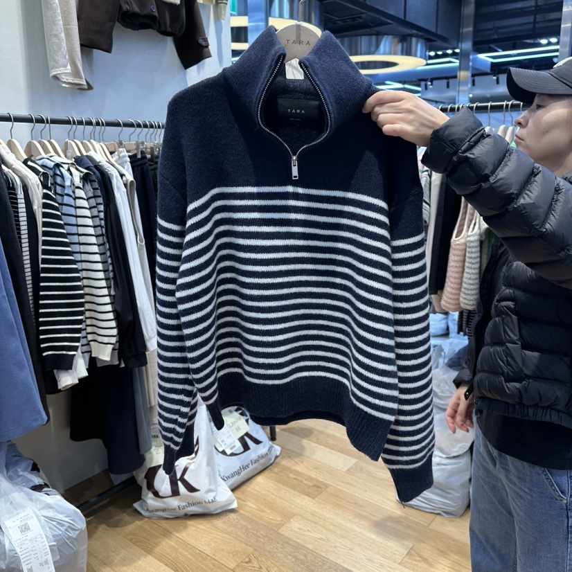 TARA東大門㊣直郵女裝新款真品職業休閑時尚人氣推薦毛衣拉鏈TARA毛衣