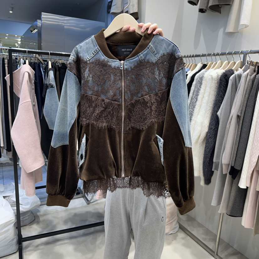 HOT PLACE/DREAM GIRIS/HOT ISSUE東大門㊣代購女士新品真品夾克天鵝絨HOT PLACE/DREAM GIRIS/HOT ISSUE夾克
