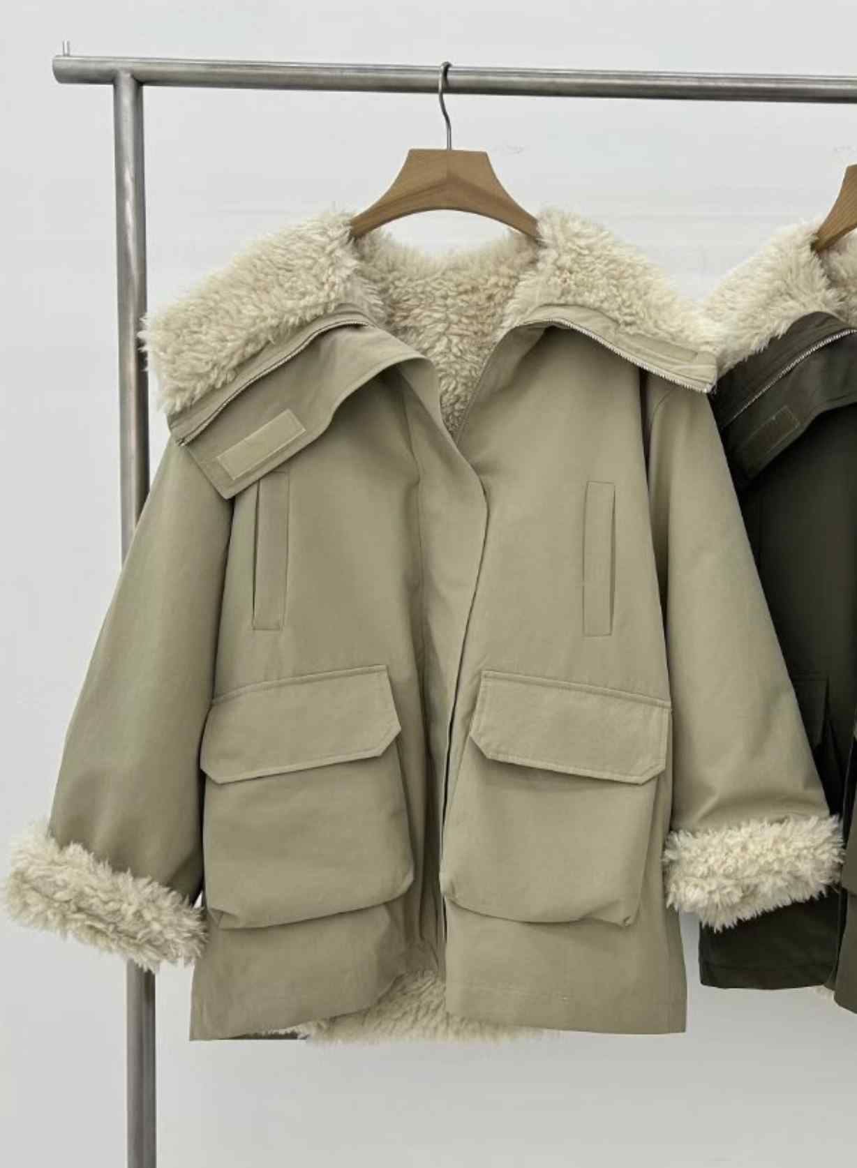 SPARK東大門㊣實拍女裝新款真品職業推薦人氣熱賣休閑夾克羊毛SPARK夾克