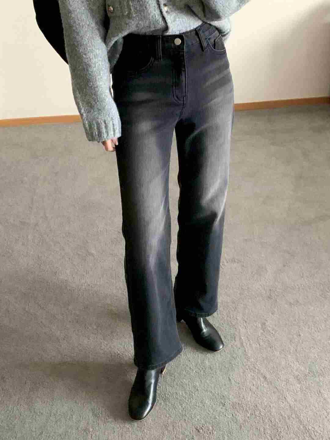 INDIGO-인디고-T東大門㊣實拍女裝新款推薦休閑牛仔褲拉絨INDIGO牛仔褲