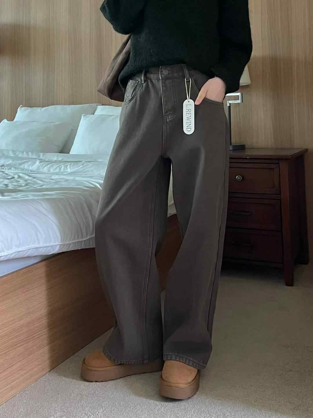 L.REWIND韓國代購㊣女裝新款真品職業休閑人氣時尚25秋冬牛仔褲L.REWIND牛仔褲