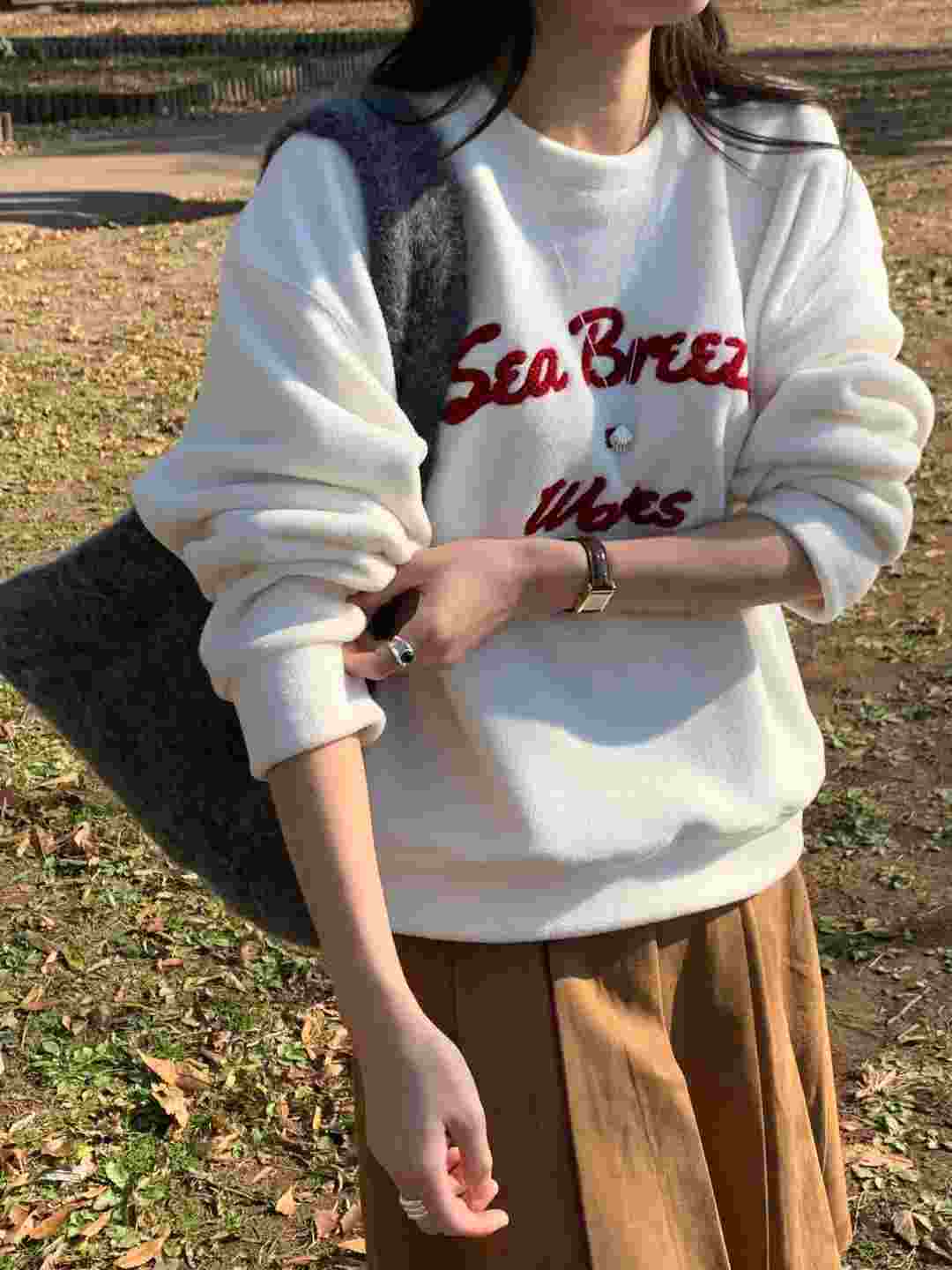 AREING韓國直郵㊣女士新款25秋冬人氣時尚推薦休閑衛衣羊毛AREING衛衣