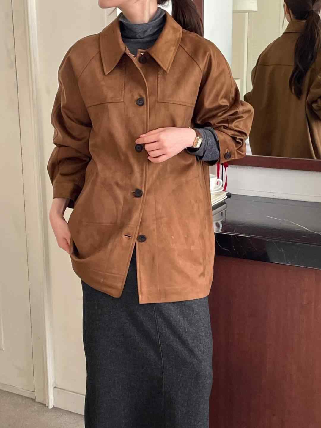 L.REWIND韓國代購㊣女士新款熱賣時尚職業推薦人氣中長款大衣L.REWIND中長款大衣