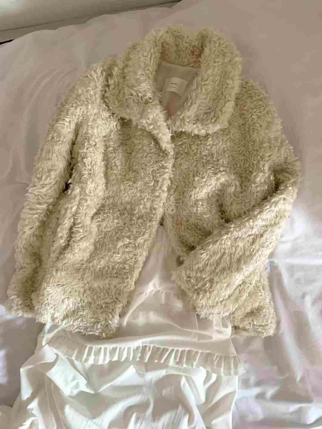 FEVER韓國直郵㊣女裝新品人氣時尚熱賣真品25秋冬夾克皮草高領FEVER夾克