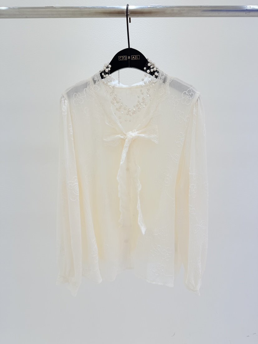 CORAL東大門㊣實拍女裝新款職業25秋冬時尚真品襯衫蕾絲衫蕾絲CORAL襯衫/蕾絲衫