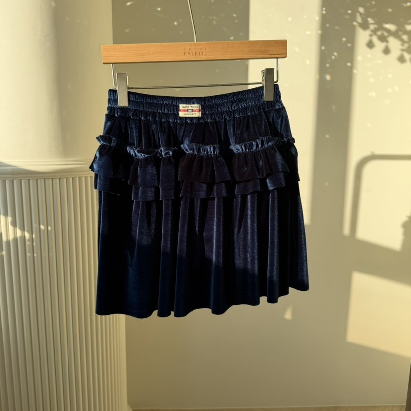 PALETTE-Q韓國直郵㊣女士新品休閑人氣職業25秋冬裙褲褶裥絲絨PALETTE-Q裙褲