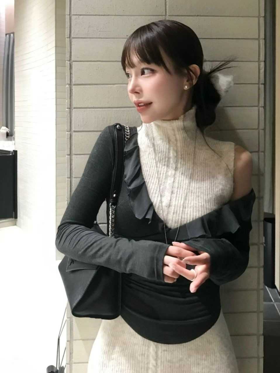 MEILLEUR東大門㊣代購女士新款推薦真品職業長袖T恤雪紡褶皺MEILLEUR長袖T恤