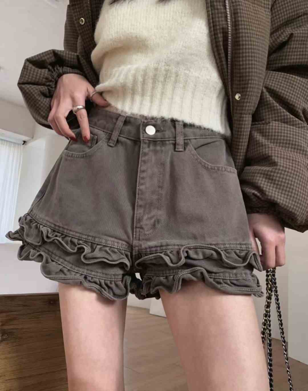 BOUND東大門㊣直郵女士新款25秋冬時尚休閑職業人氣推薦短褲BOUND短褲