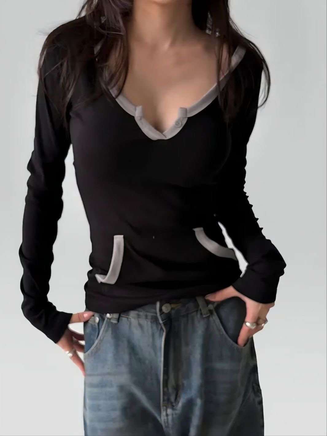 MEILLEUR東大門㊣實拍女裝新品休閑25秋冬職業真品人氣長袖T恤MEILLEUR長袖T恤